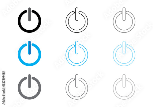 Abstract Power on button modern style vector icon design