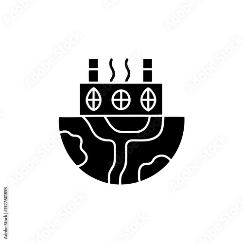 creative details geothermal energy icon vector illustration 