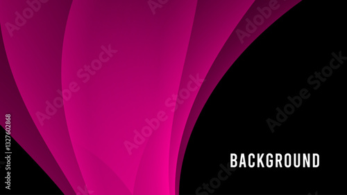 Black abstract background with pink pattern, flower shape, modern geometric texture	