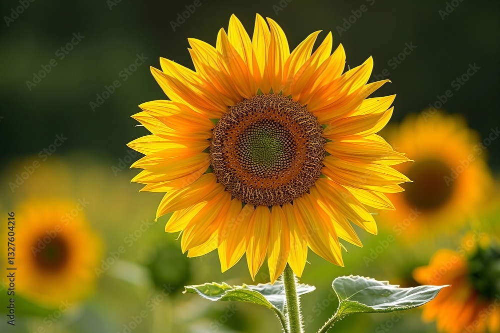 Fototapeta premium Stunning Close-Up of a Blossoming Sunflower Showcasing Nature's Beauty and Complexity