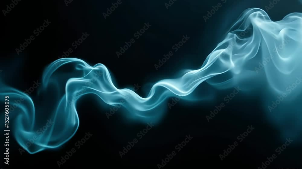 Abstract Blue Smoke Swirling on a Dark Background Abstract Blue Smoke Swirling on a Dark Background