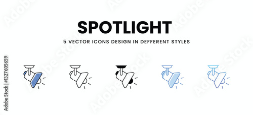 Spotlight  vector icons set stock illustration