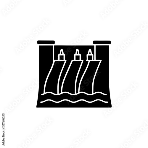 creative details hydroelectric dam icon vector illustration 