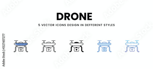 Drone   vector icons set stock illustration