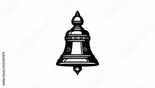 Black silhouette of a decorative bell