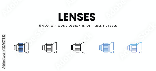 Lenses  vector icons set stock illustration