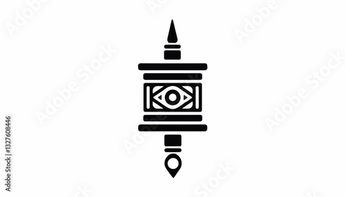 Decorative eye symbol in black and white