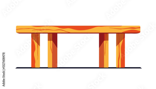 Wooden bench in minimalist style