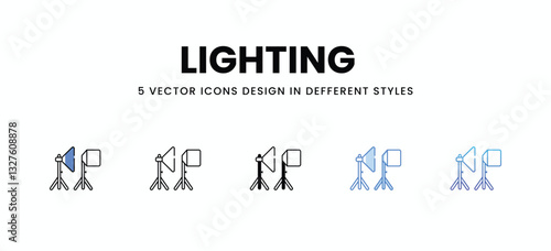 Lighting   vector icons set stock illustration