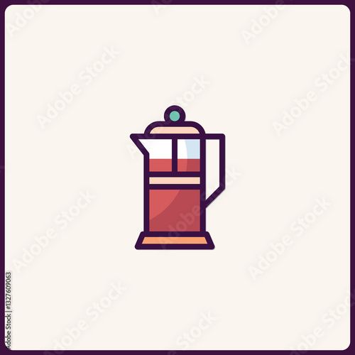 Wallpaper Mural Stylish french press icon for cozy coffee brewing moments illustration Torontodigital.ca