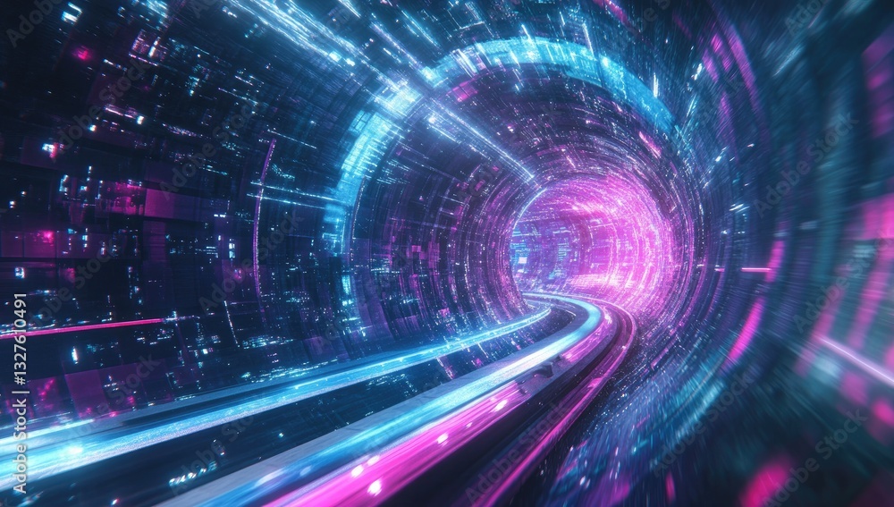 Neon tunnel digital travel Neon tunnel digital travel