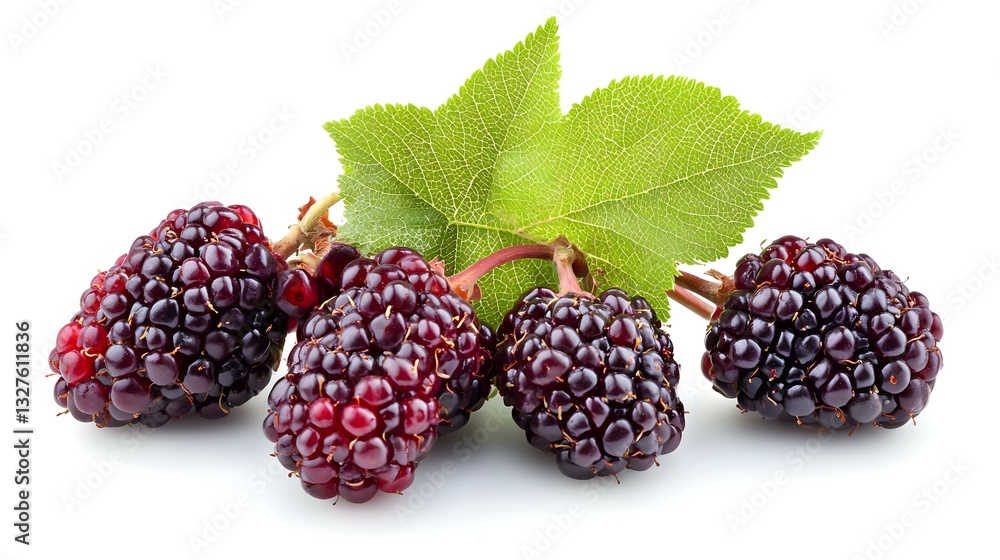 Fresh Blackberries Isolated on White Background Fresh Blackberries Isolated on White Background