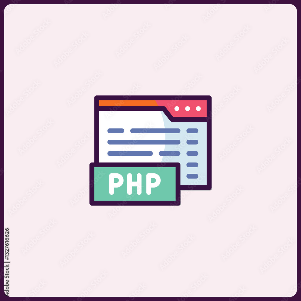 PHP coding symbol, modern, clean style, showcasing web development and programming PHP coding symbol, modern, clean style, showcasing web development and programming