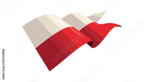 Wallpaper Mural Waving Polish flag in vibrant colors Torontodigital.ca