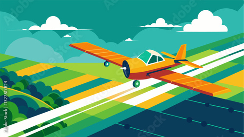 Thanks to intelligent scheduling and route planning capabilities automated crop dusters can cover larger areas in a shorter amount of time increasing overall efficiency.. Vector illustration