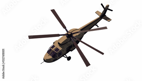 Military helicopter flying overhead