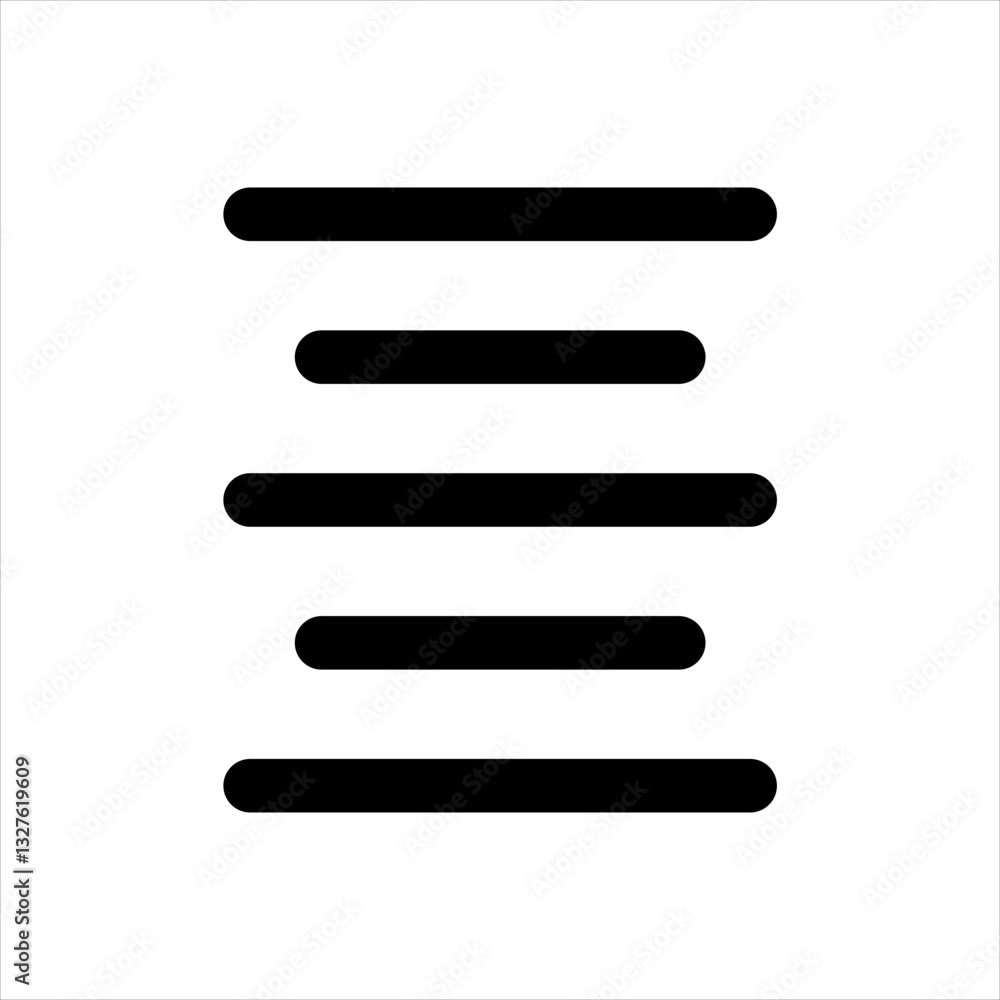 A simple icon representing the right alignment function in text editing software. A simple icon representing the right alignment function in text editing software.