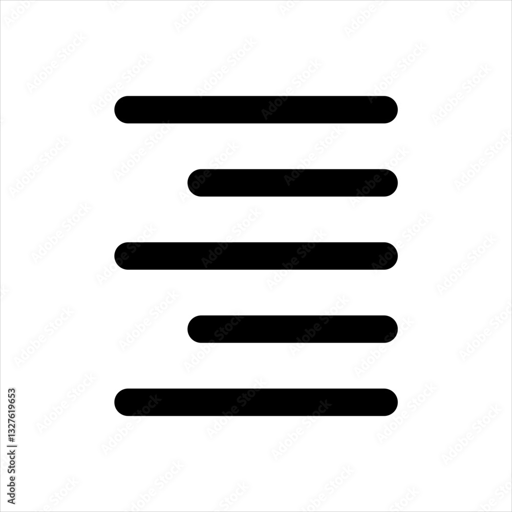 A simple icon representing the left alignment function in text editing software. A simple icon representing the left alignment function in text editing software.