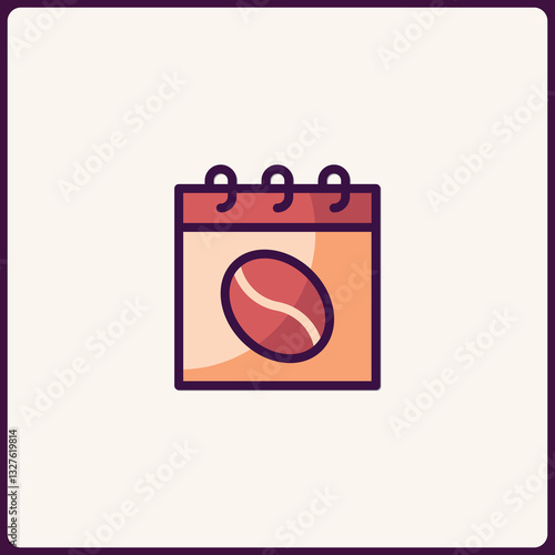 Coffee Break Schedule: Stylish Calendar Icon for Coffee Shop Promotions