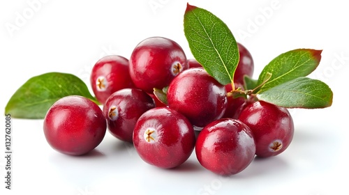Wallpaper Mural Fresh Cranberries Isolated on White Background Torontodigital.ca