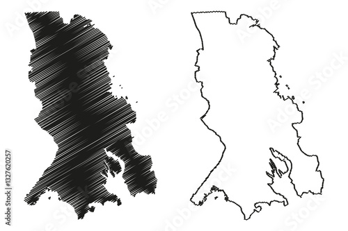 Karelia (Russia, Subjects of the Russian Federation, Republics of Russia) map vector illustration, scribble sketch Republic of Karelia map