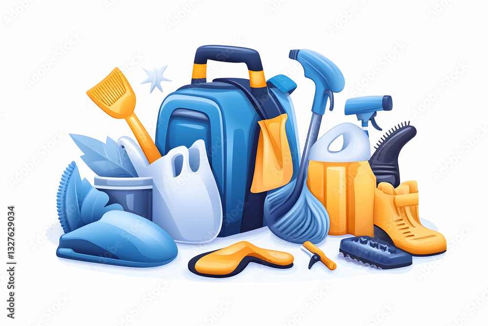 Fototapeta premium Cleaning tools and supplies