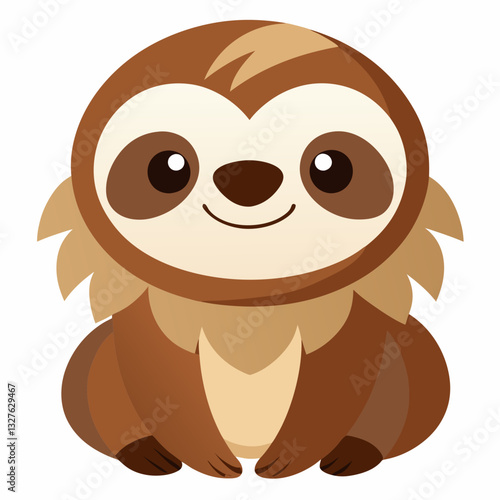 a cute sloth illustration with a warm smile. This charming depiction shows the adorable features of this fascinating creature