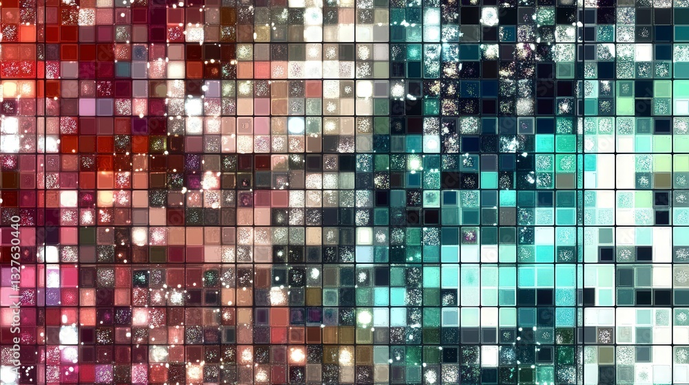 Fototapeta premium Stunning Pixelated Mosaic Design with Shimmering Tiles