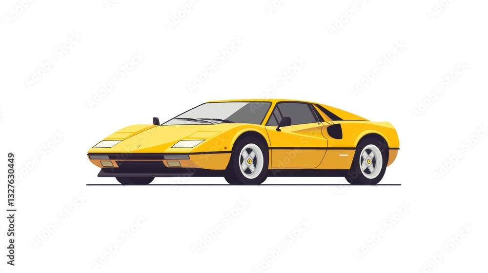 A sleek yellow sports car with a classic design and modern appeal perfect for automotive enth A sleek yellow sports car with a classic design and modern appeal perfect for automotive enth