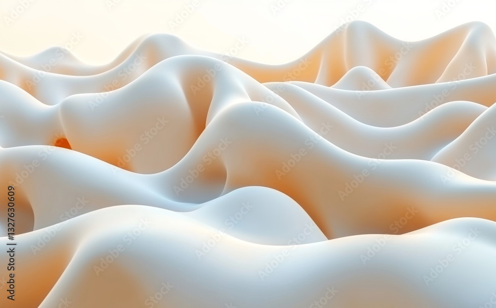 Obraz premium A background featuring elegant, cream-colored paper waves that flow smoothly, giving a sense of depth and gentle movement
