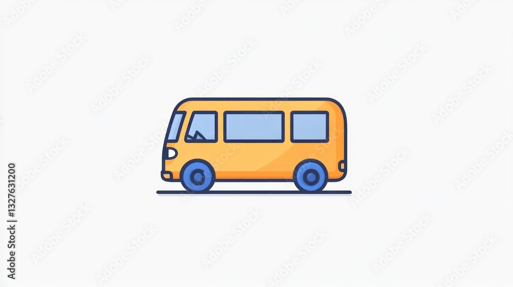 A vibrant yellow bus illustration perfect for transportation education and travel themes A vibrant yellow bus illustration perfect for transportation education and travel themes