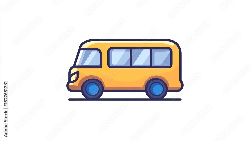 A vibrant yellow school bus illustration perfect for educational themes and transportation con A vibrant yellow school bus illustration perfect for educational themes and transportation con