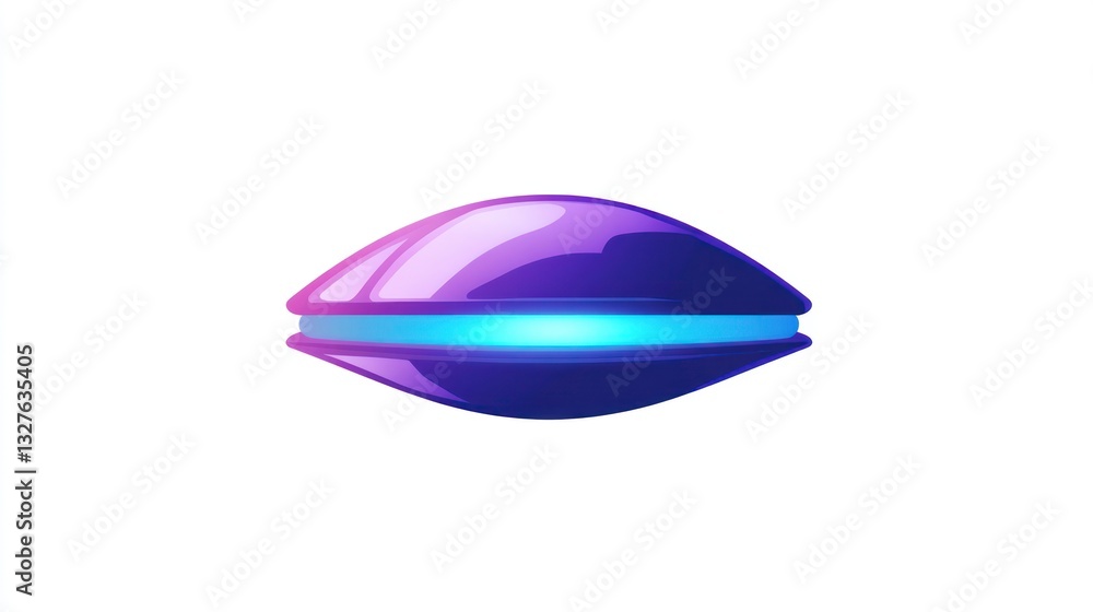 Futuristic Flying Object with Glowing Blue Light Alien Craft SciFi Design Space Exploration Futuristic Flying Object with Glowing Blue Light Alien Craft SciFi Design Space Exploration