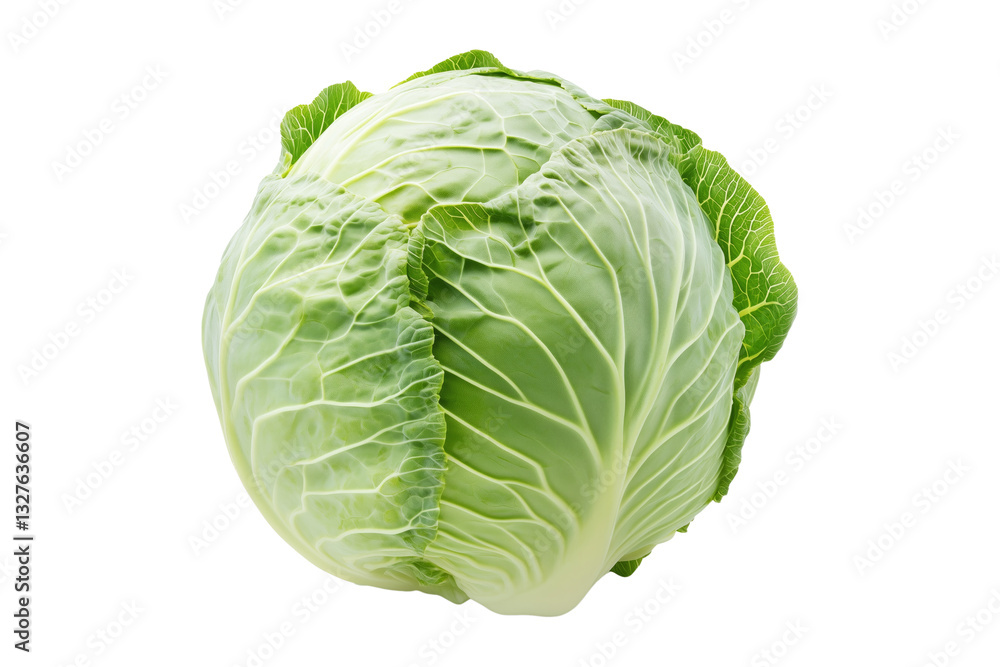 Whole green savoy cabbage with textured crinkled leaves isolated on transparent background. Concept of fresh organic vegetables and healthy eating Whole green savoy cabbage with textured crinkled leaves isolated on transparent background. Concept of fresh organic vegetables and healthy eating