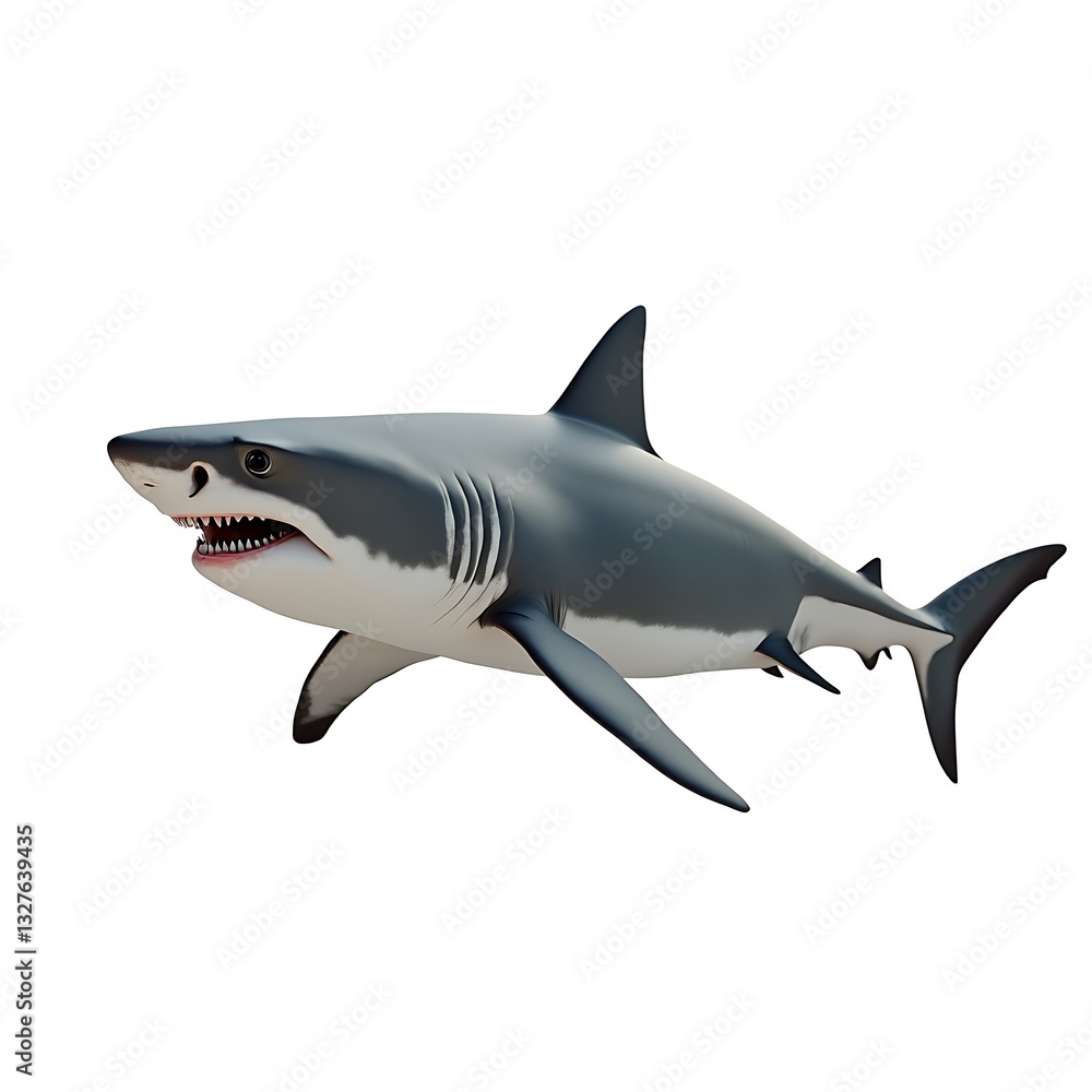 Obraz premium shark isolated on white background