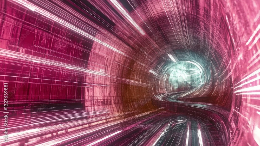 Abstract Futuristic Tunnel Design with Glowing Lines Abstract Futuristic Tunnel Design with Glowing Lines