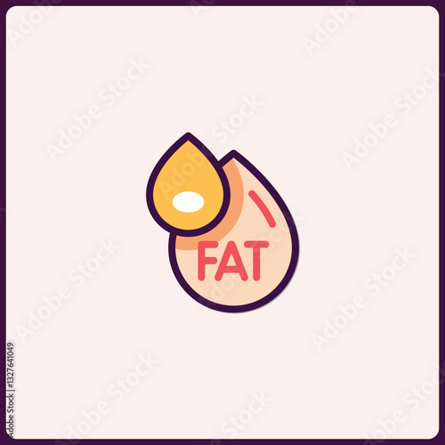 Fat droplet icon depicting nutritional content and food composition