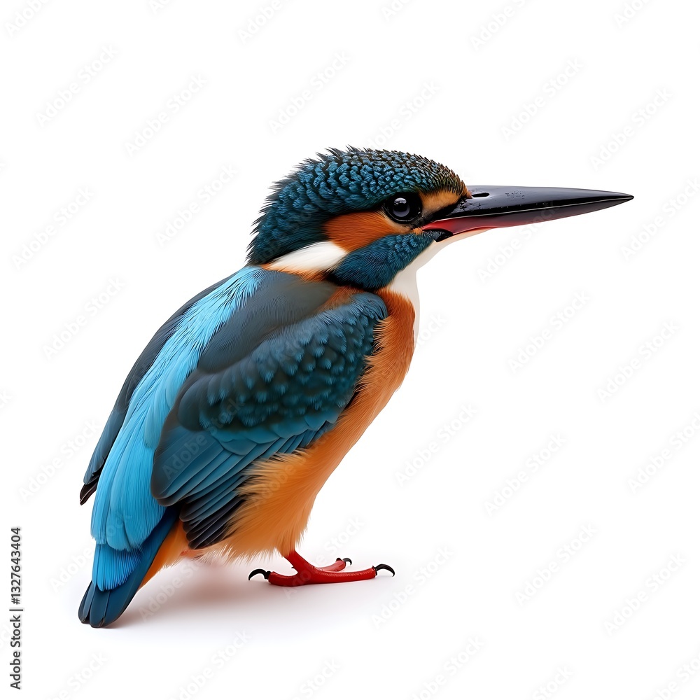 Fototapeta premium kingfisher on white background
