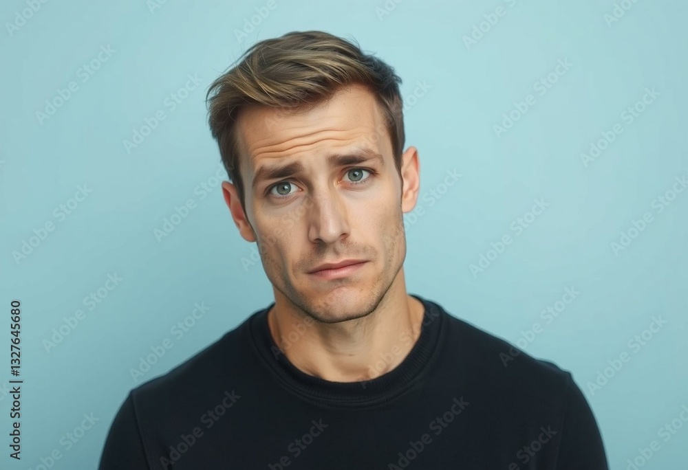 Male portrait with negative emotions Male portrait with negative emotions