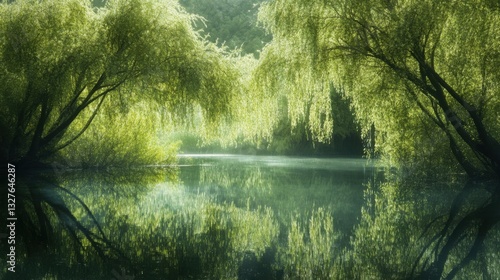 Playful Moments Around Lush Green Lakes in Spring Light