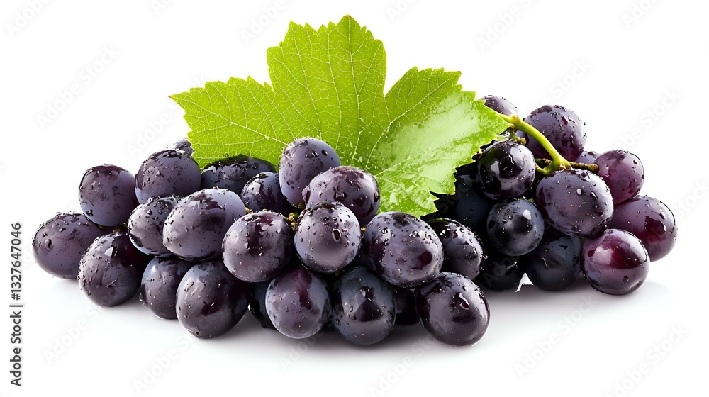 Fototapeta premium Fresh Black Grapes isolated on white background