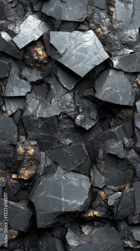 Dramatic Dark Stone Wall Texture: A Powerful Geological Formation