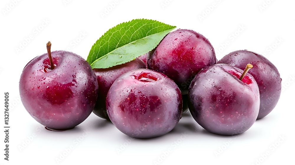 Obraz premium Fresh Plums isolated on white background