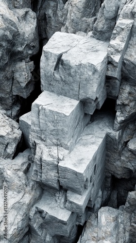 Abstract Gray Rock Formations: A Striking Architectural Design