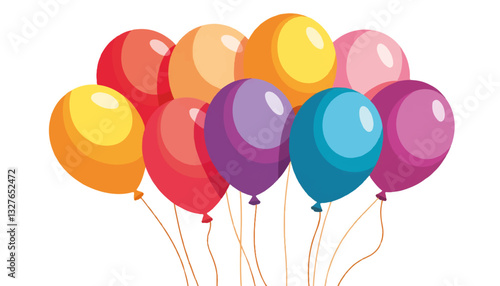 Colorful balloons floating in the air