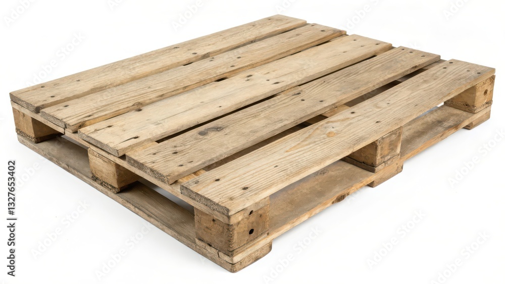 Wooden Pallet on White Background