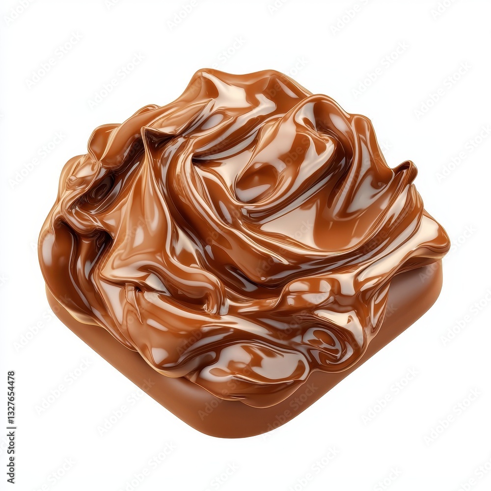 Liquid chocolate texture, isolated on a pure white background Liquid chocolate texture, isolated on a pure white background