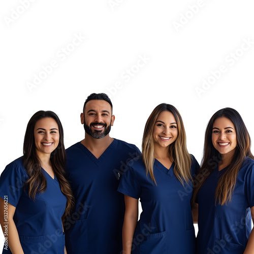 Smiling Medical Team with Doctors and Nurses in A Hospital Setting