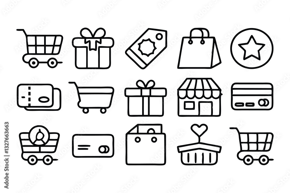 online shopping and e commerce editable stroke out online shopping and e commerce editable stroke out
