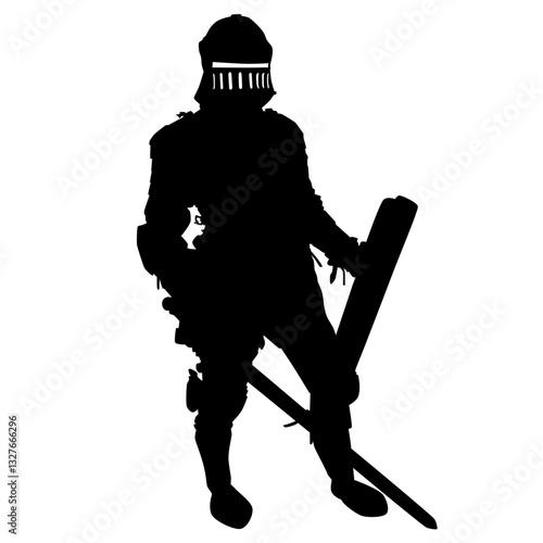 Medieval knight silhouette